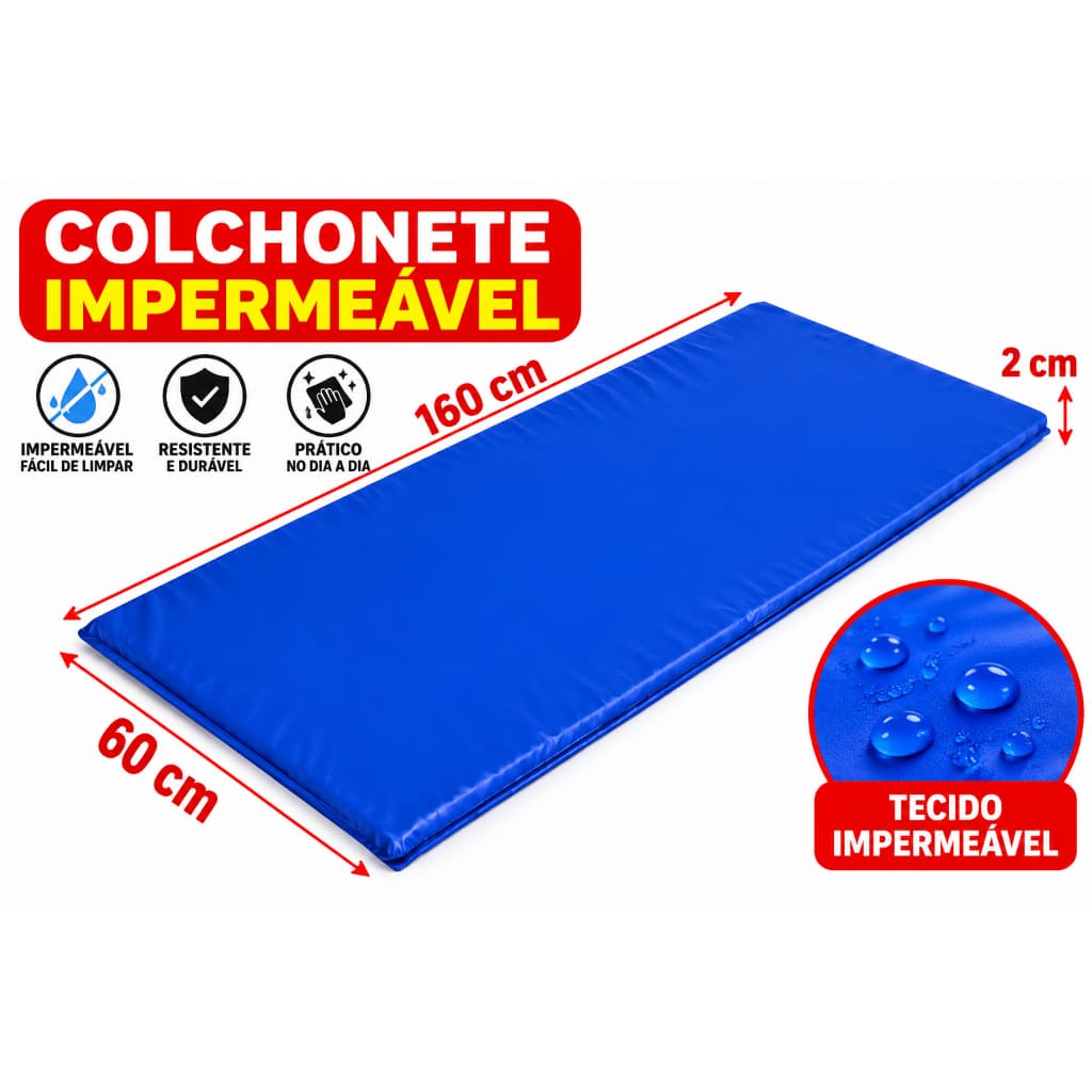 Colchonete 160x60x2cm impermeável- acampamento-escolas-academia-festa do pijama-envio imediato