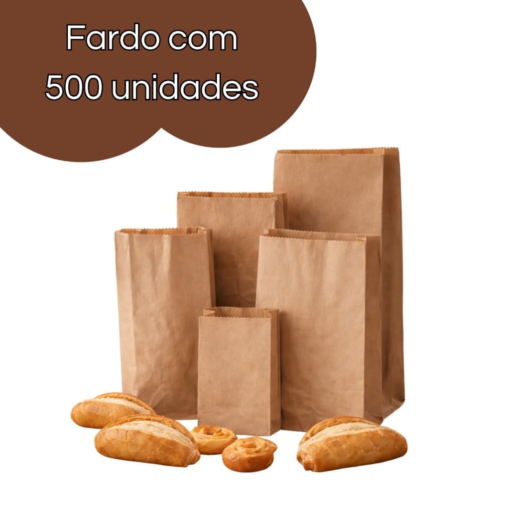 500 UNI Saco Para Pães De Papel Kraft Mix P/ 250g, 500g, 1kg, 2kg, 3kg, 4kg , 5kg (FOTOS ILUSTRATIVAS)