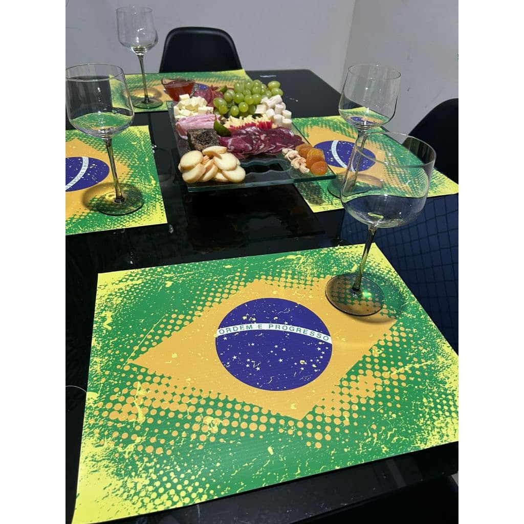 Brasil Jogo Americano Mesa posta sousplat Supla Brasil Ordem e Progresso