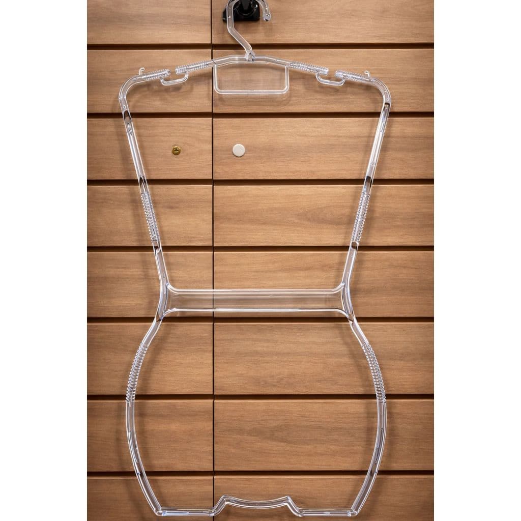 Cabide Silhueta Collant Acrílico Cristal Adulto. Kit 10 Pçs