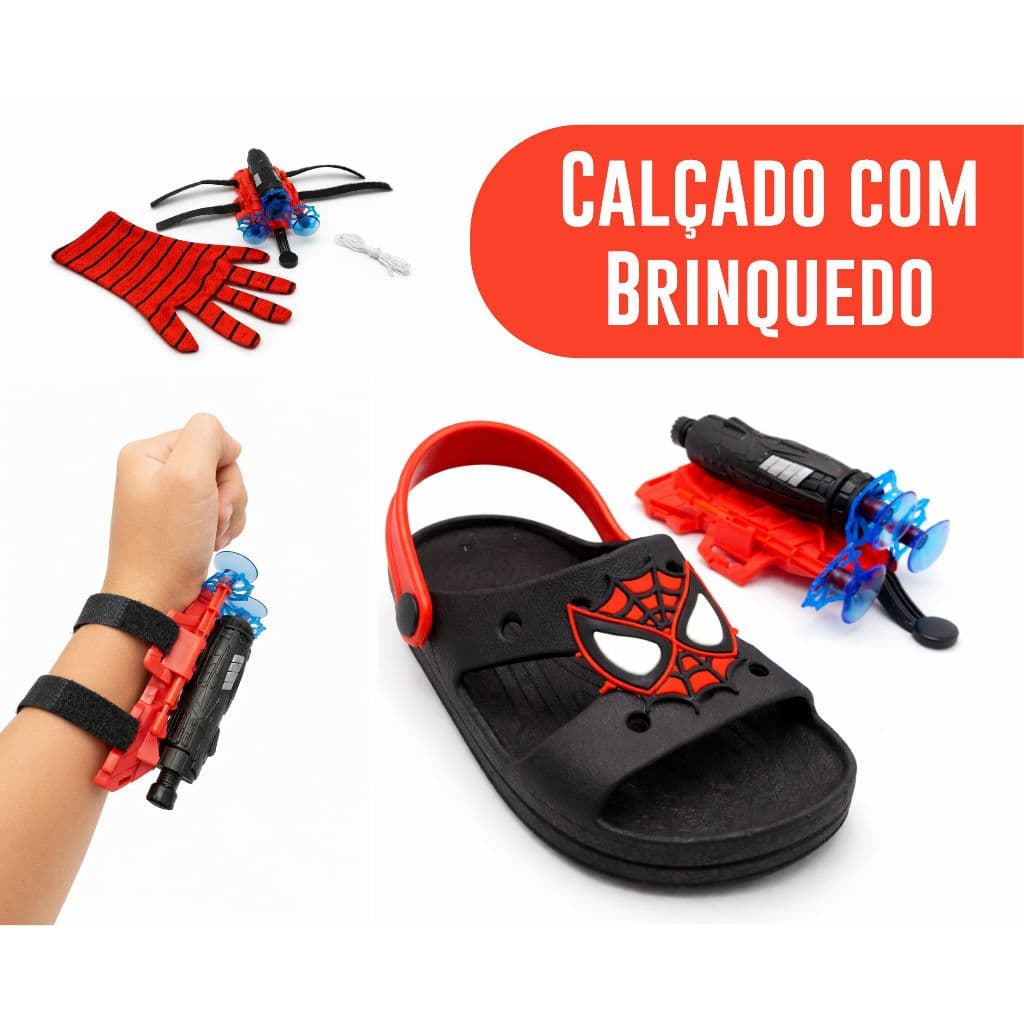 Kit Sandália Menino Infantil + Brinquedo Luva Lança Dardos, confortável Leve antiderrapante