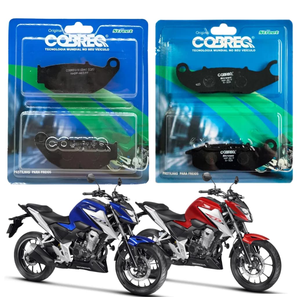 Kit Pastilhas de Freio Dianteiro e Traseiro CB300F Twister ABS 2024 2025 2026 Cobreq