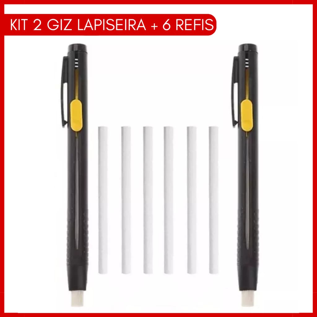 Kit 2 Giz Lapiseira Panda Mágico Marcar Tecido + 6 Refis