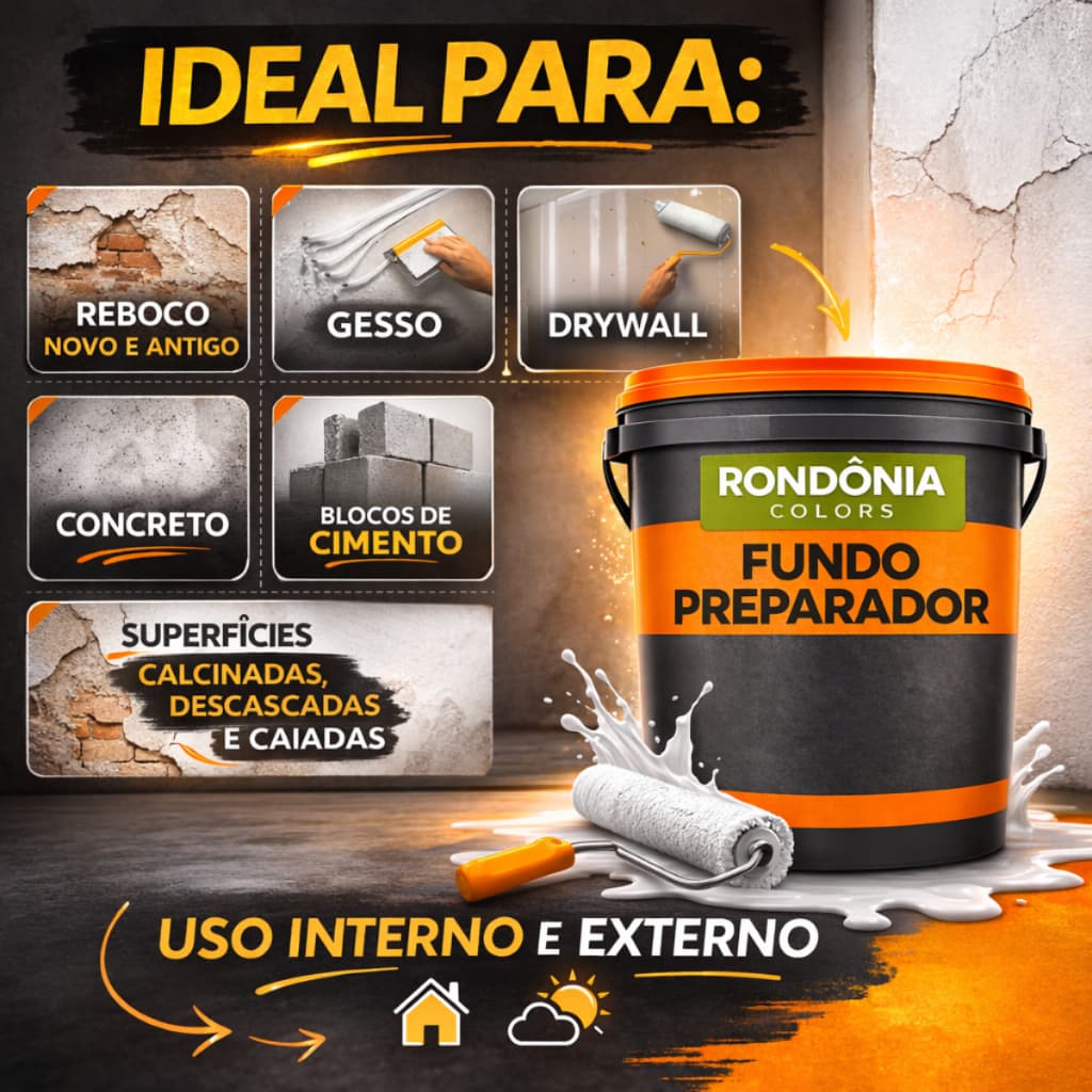 Fundo Aderente Tinta Descascando Preparador Parede 16/3,6L Selador Acrílico Externa Interno Casa