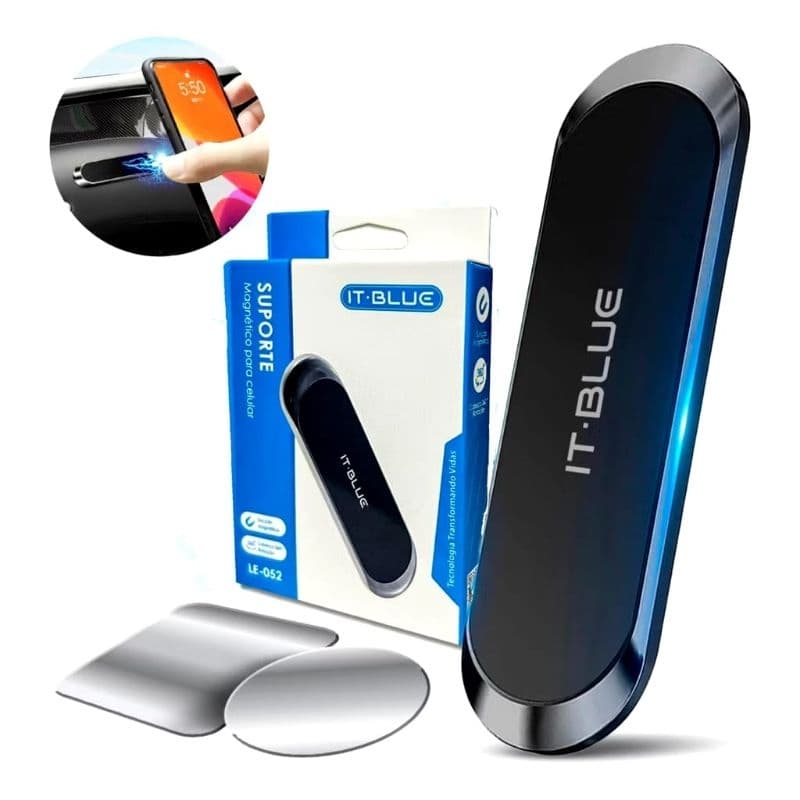 Suporte Para Celular com Imã e 2 Discos - 360° Suporte Veicular