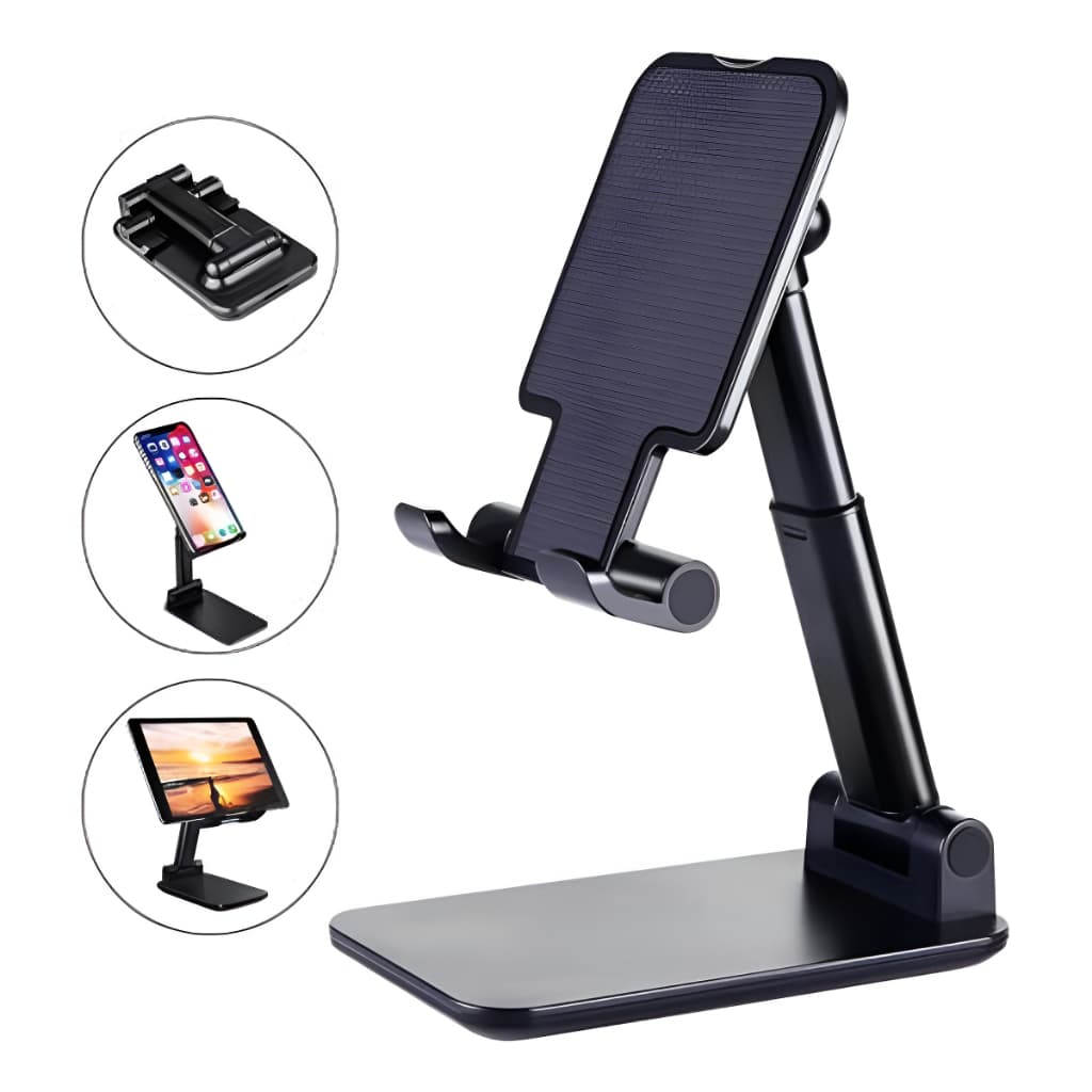 Suporte De Celular Mesa Escritório Universal Portatil Lives Preto