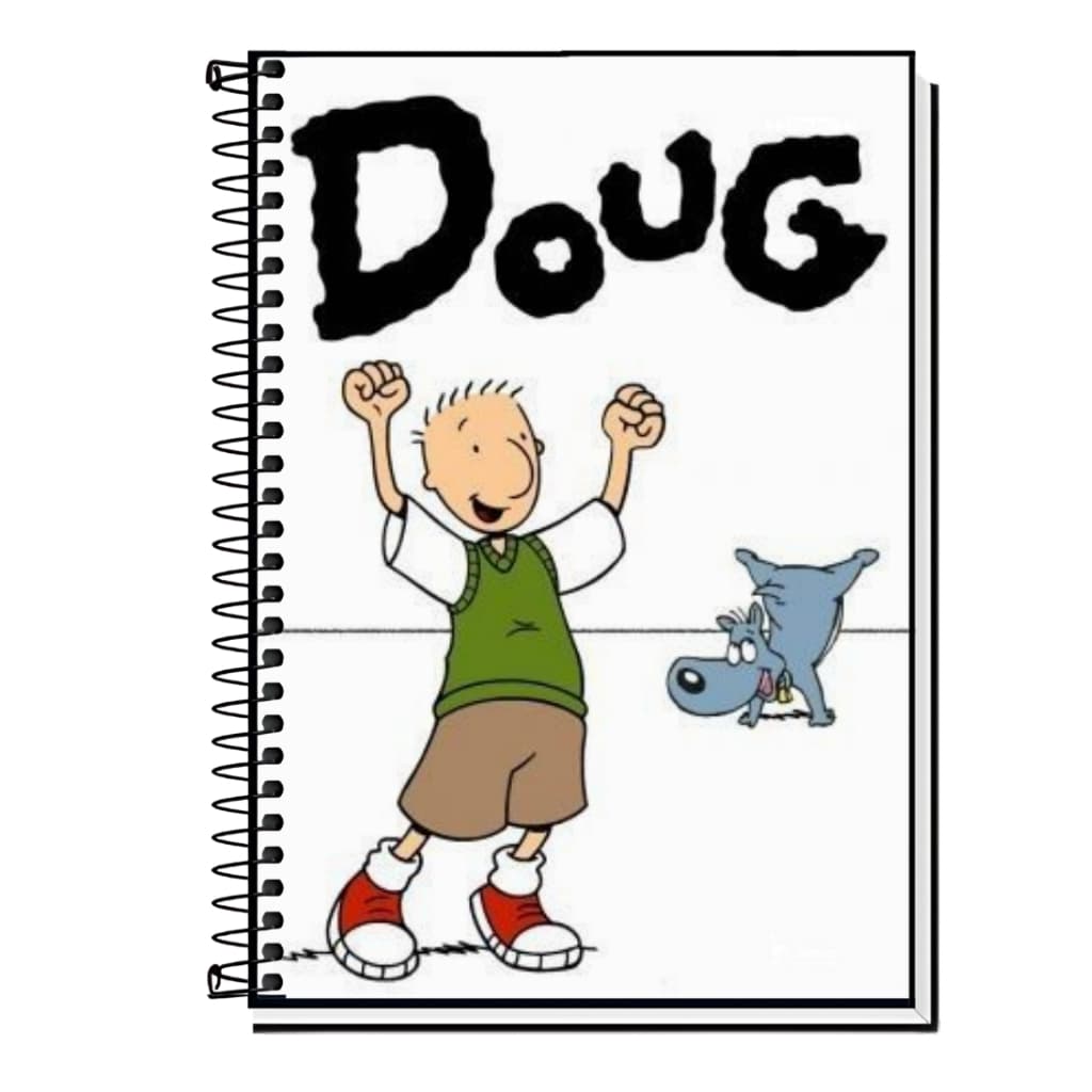 Caderno Universitário DOUG FUNNY Capa Dura 1, 10, 15 e 20 Matérias Universitário.