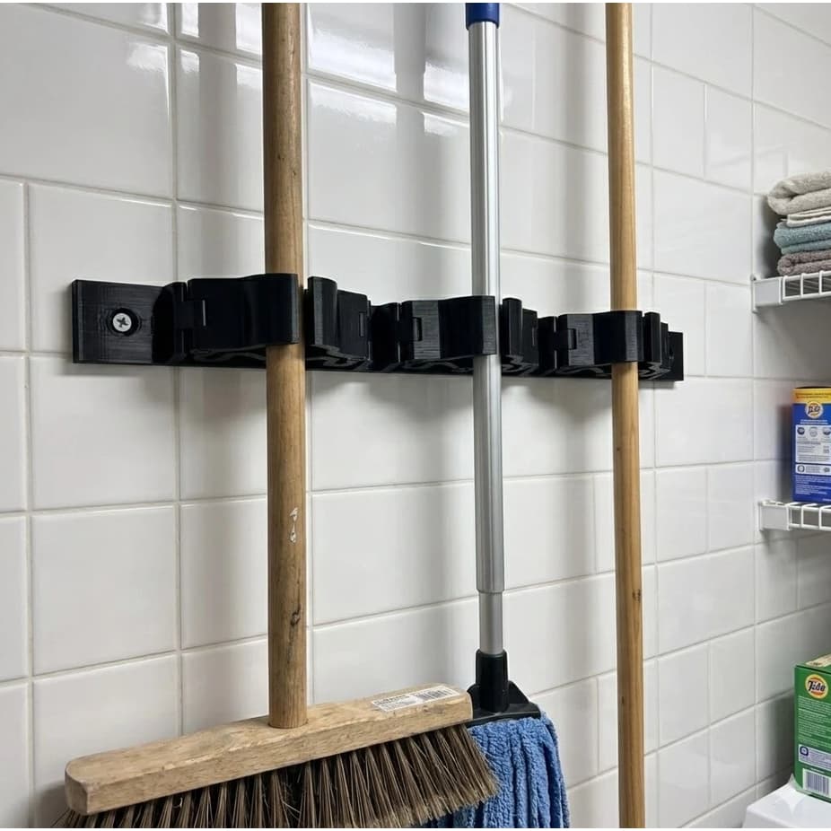 Suporte de Parede Multiuso para Vassouras e Rodos - Ultra Resistente e Prático