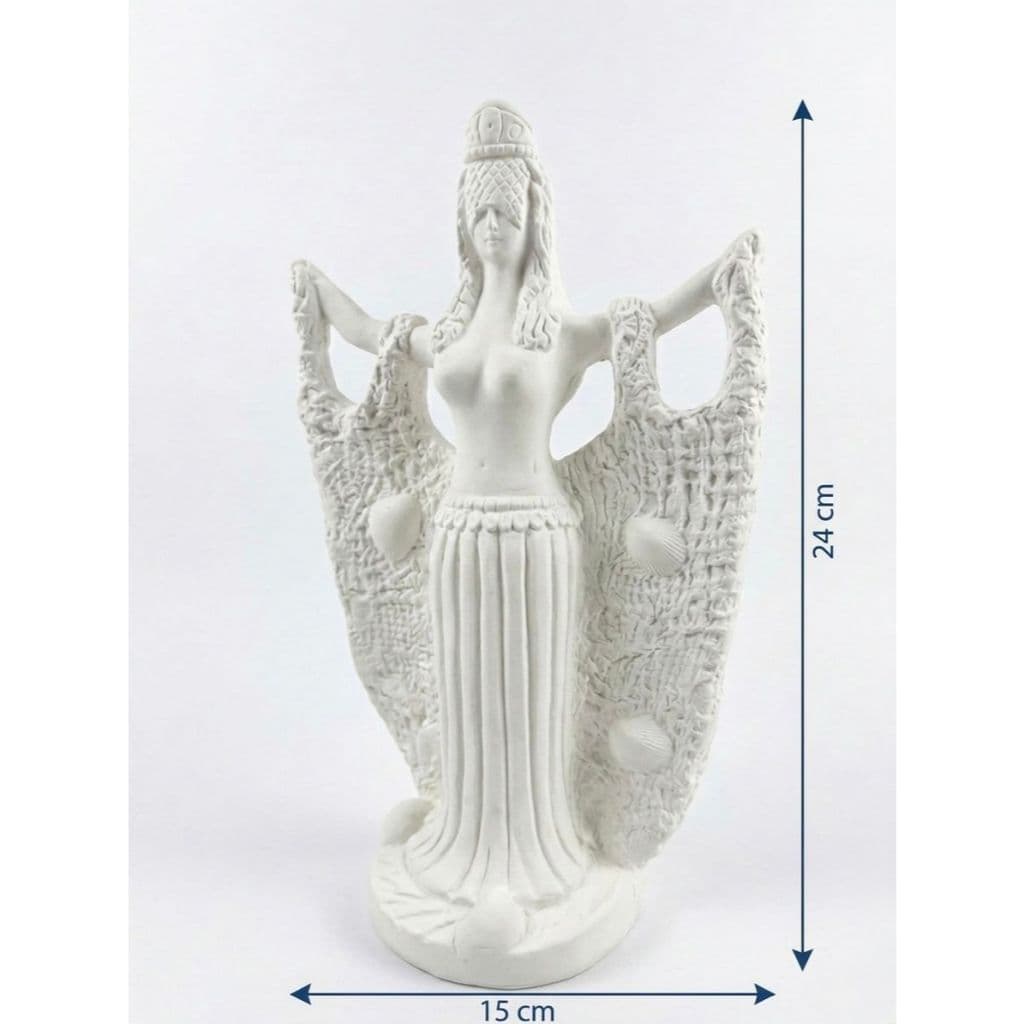 Imagem de Iemanjá 24cm Estátua Decorativa em Gesso Cru Umbanda Candomblé Rainha do Mar