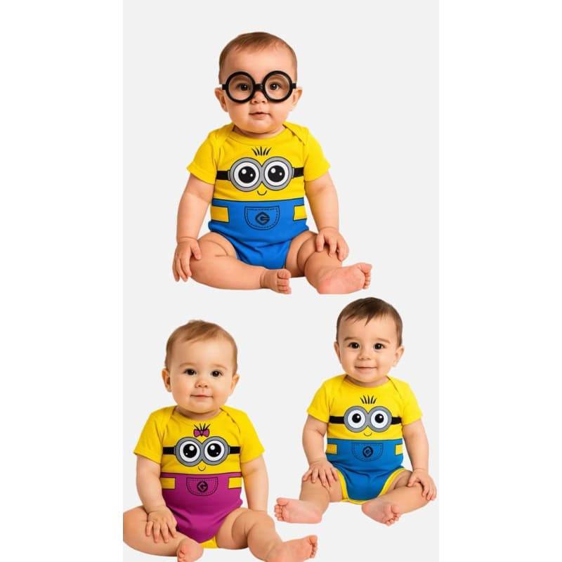 Body Bebê Infantil menino menina Mesversário Temático Minions