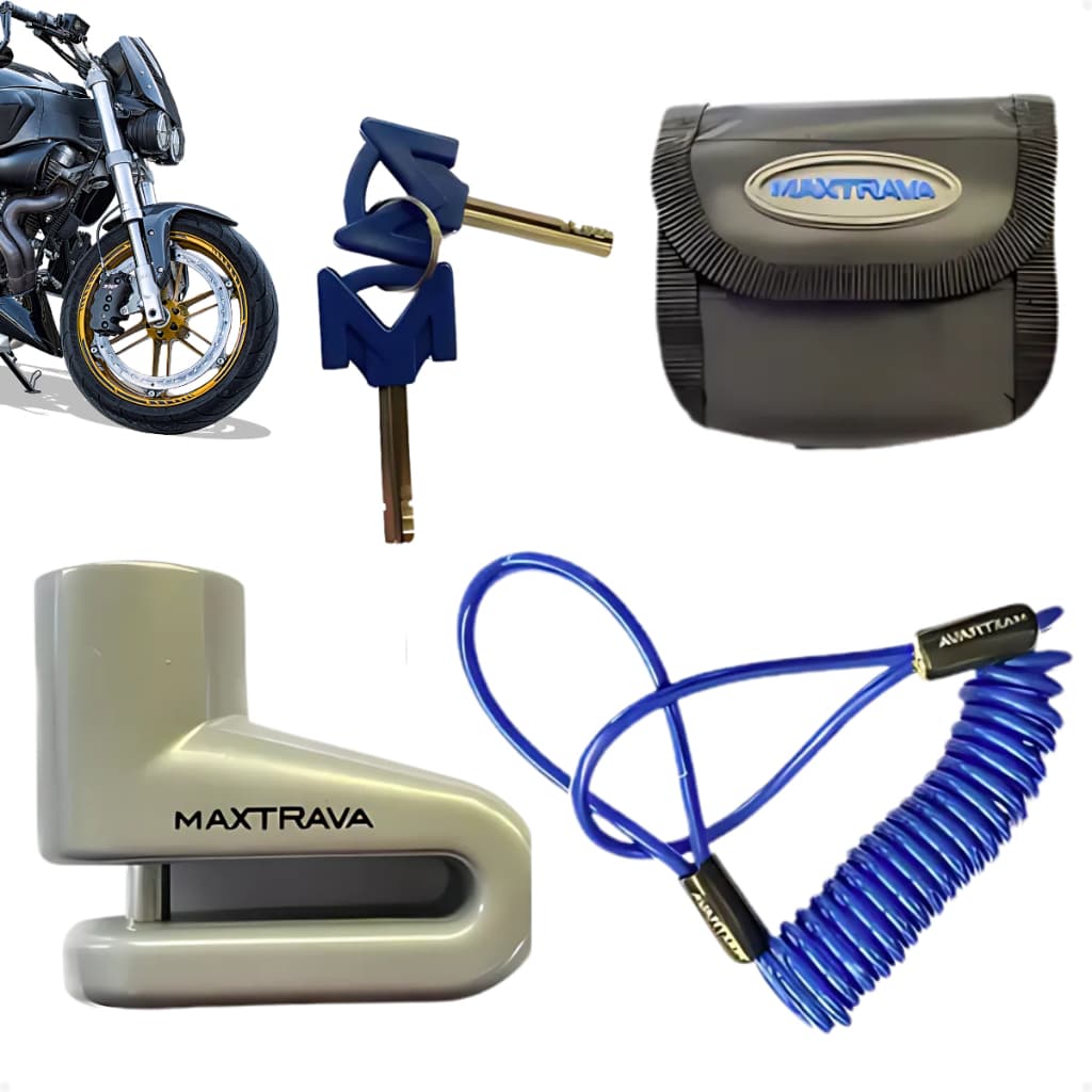 Cadeado Trava Disco Freio Tranca Moto 5,5 mm Aço Reforçado Anti Furto MaxTrava Motocicleta