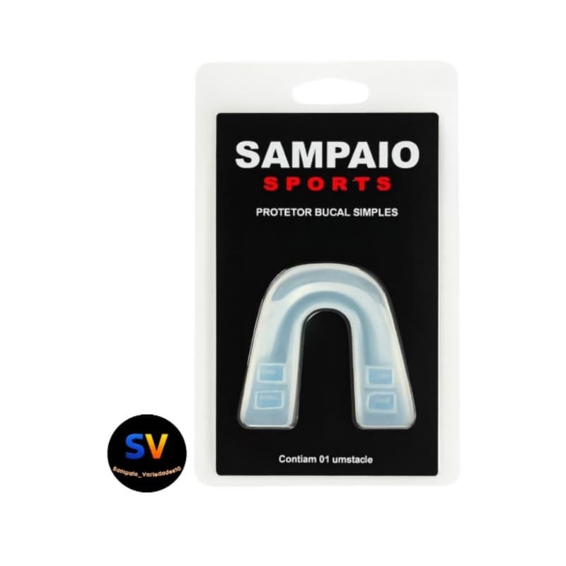 01 Protetor de Boca Simples Moldável Sampaio Sports - Transparente