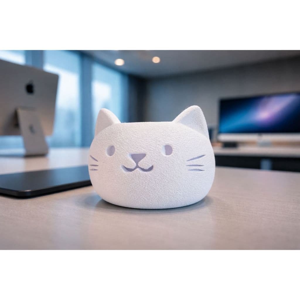 Vaso Gatinho para Suculentas e Cactos | Decorativo Minimalista para Mesa, Quarto e Escritório | Branco P M G