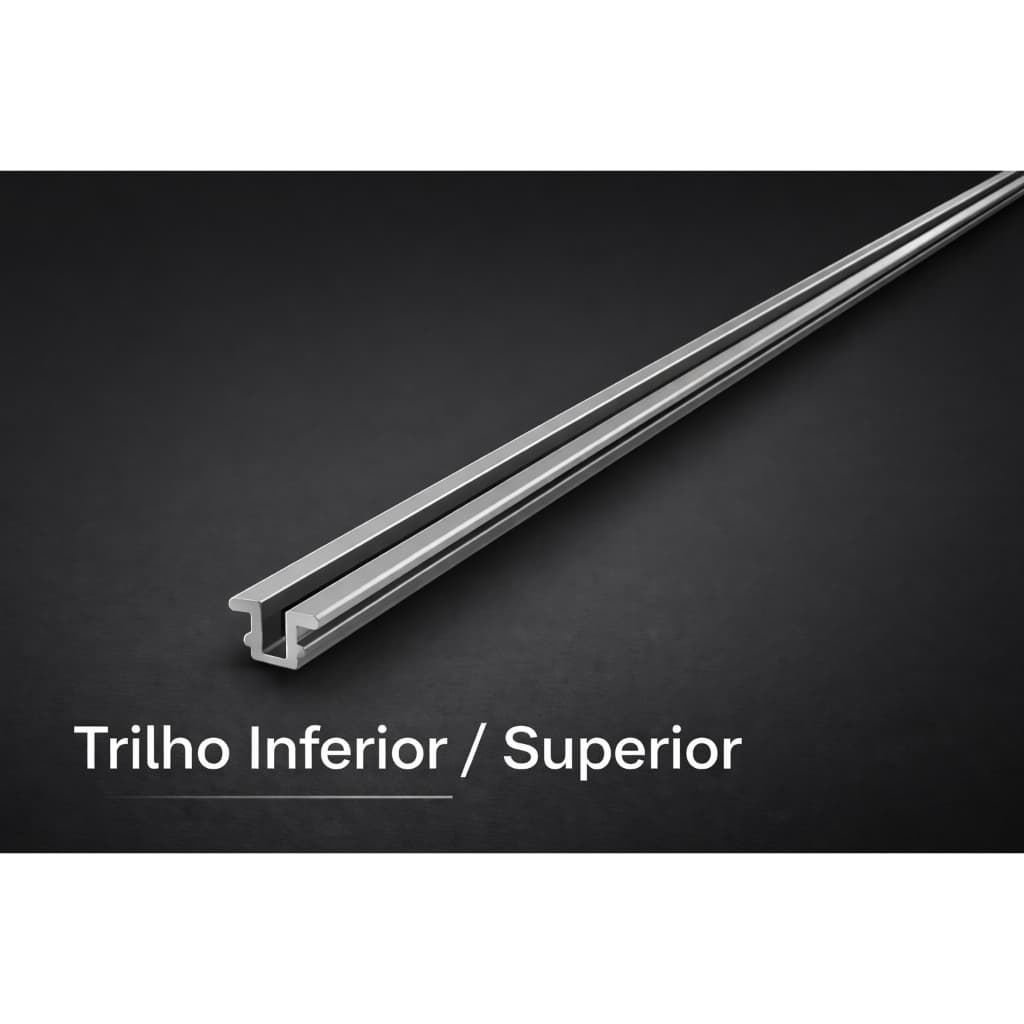 Trilho Superior Inferior Porta De Correr Alumínio 100cm  Superior/inferior De Embutir