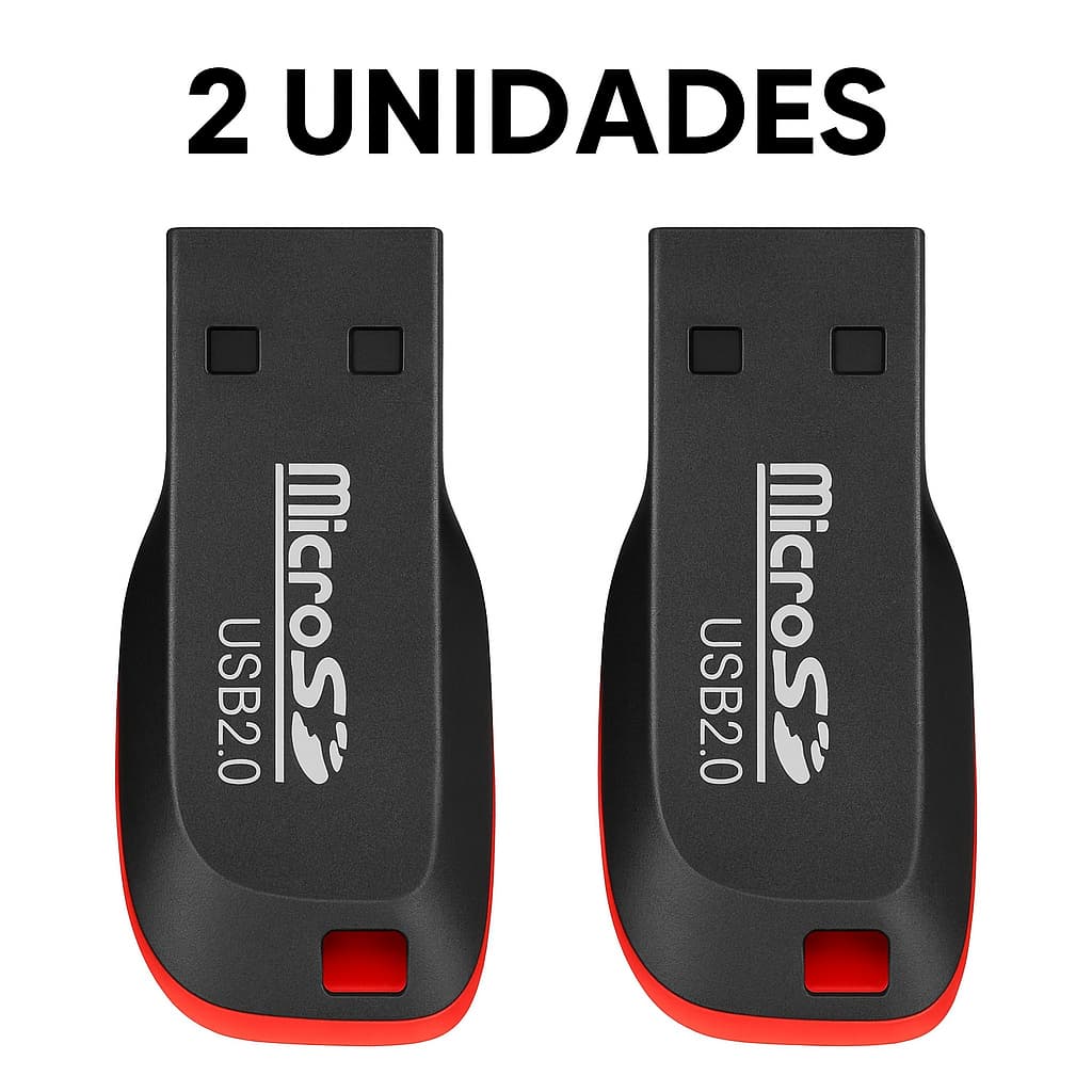 Kit 2 Leitor Micro SD USB Adaptador Cartão Memória Para PC Notebook