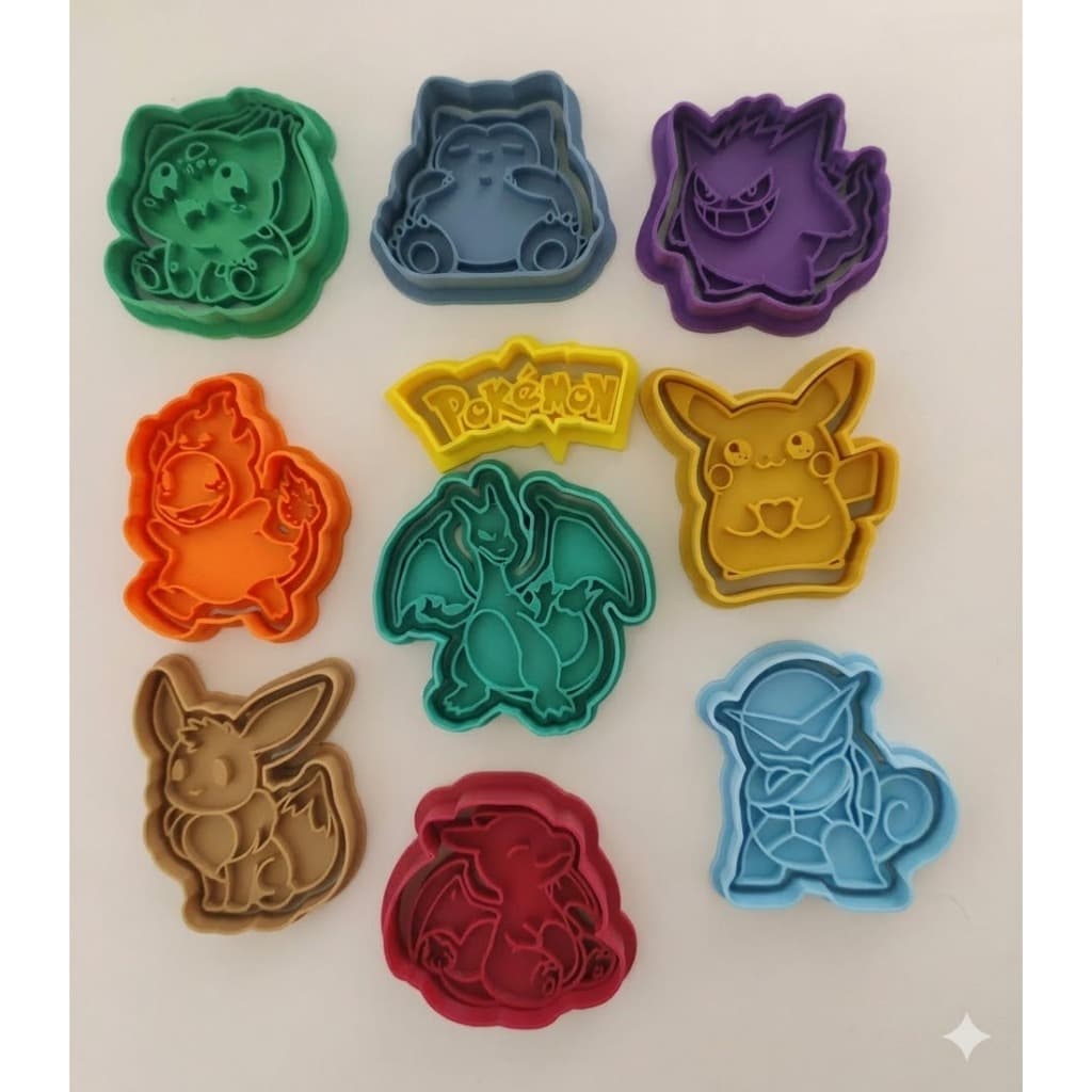 Kit 10 Cortador Marcador Pokemon Pasta Americana