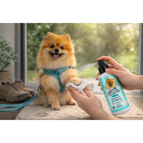 Higienizador de Patas Pet Collie Vegan para Cães e Gatos 250ml Limpeza de Patas