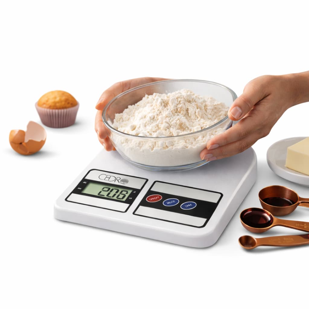 Balança Digital De Cozinha Alta Precisão Pratica 10kg Branco