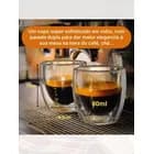 Jogo 2 Copos Vidro Café Borossilicato Parede Dupla Resistente Vidro Duplo 80ml