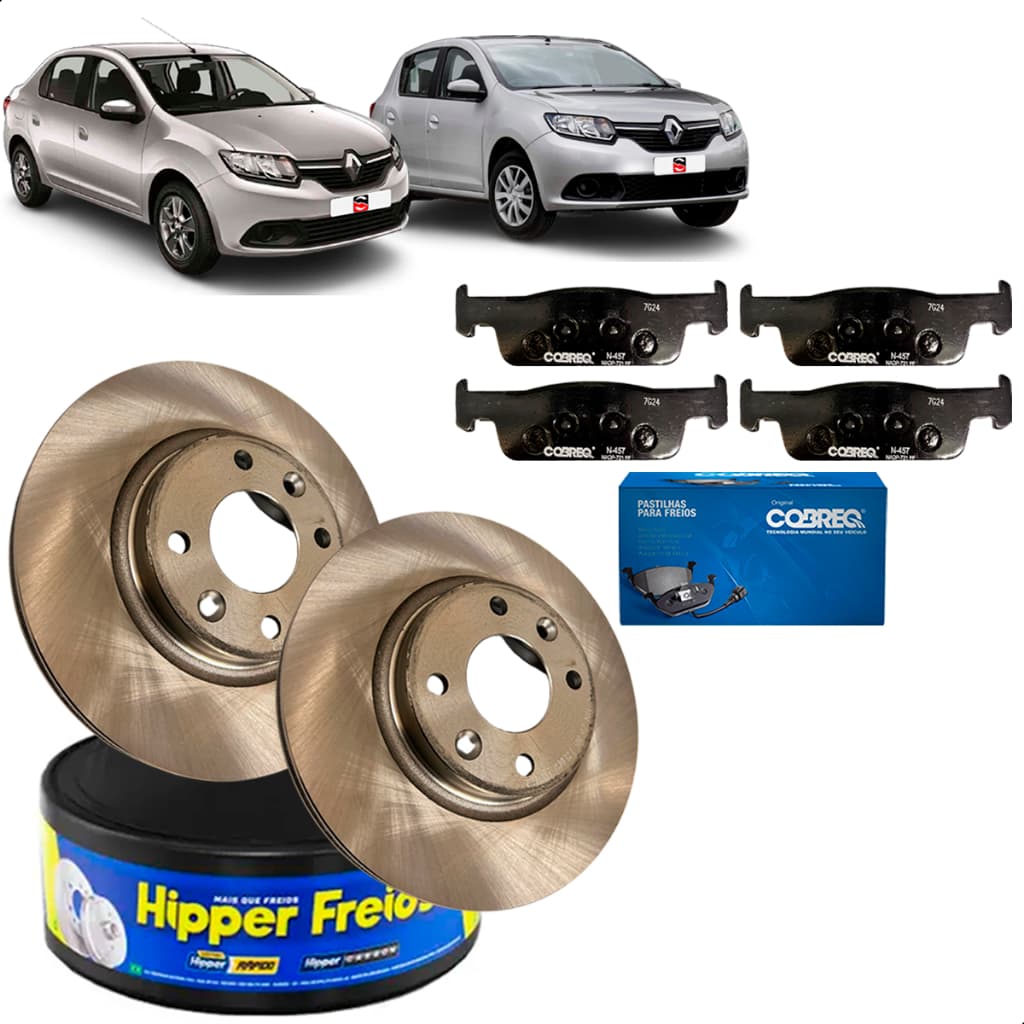 Kit Disco Pastilha Freio Dianteiro Renault Logan 1.0 2018