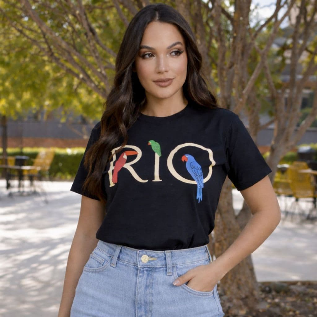 Camisa Feminina Estampada Brasil e Frases Algodão Blusa Premium Gola Redonda Manga Curta Várias Cores Blusinhas Tshirt