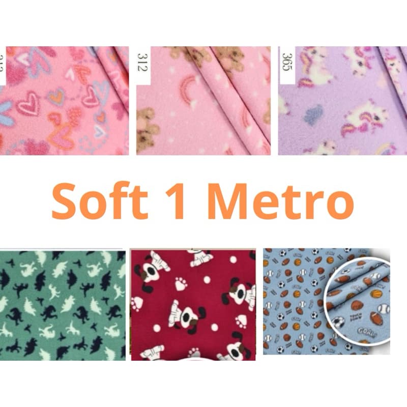Tecido Soft Estampado 1,60m de largura para artesanatos pijamas tecidos de inverno