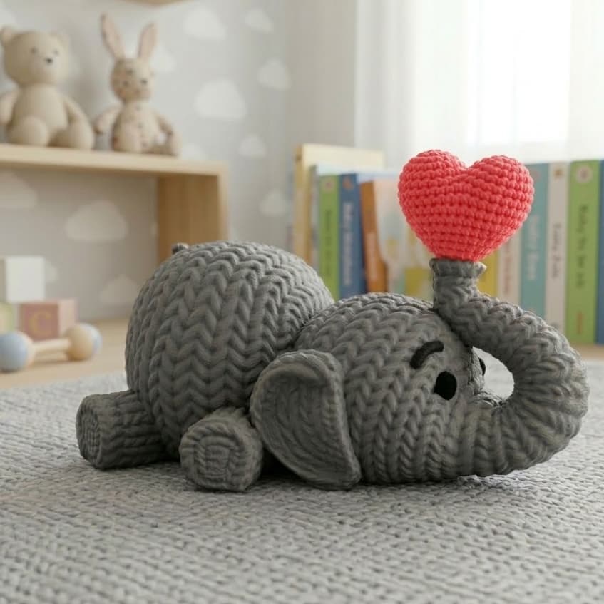 Elefante  impressão 3D ESTILO TRICO ( PEQUENO )