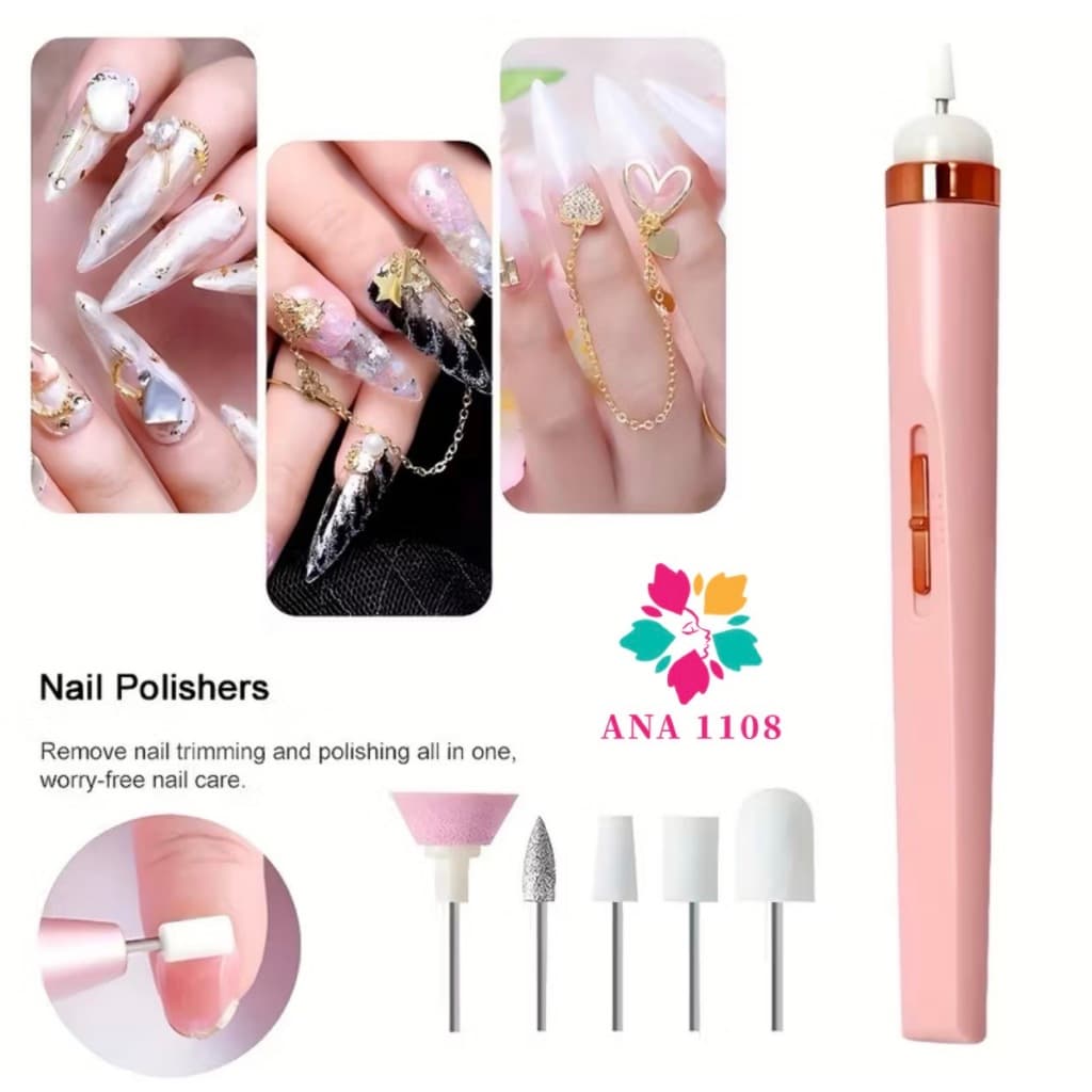 DAGUAN SHOP Lixadeira Elétrica de Unhas 5 em 1 Portátil  Sem Fio/ Recarregável/ Manicure e Pedicure Profissional