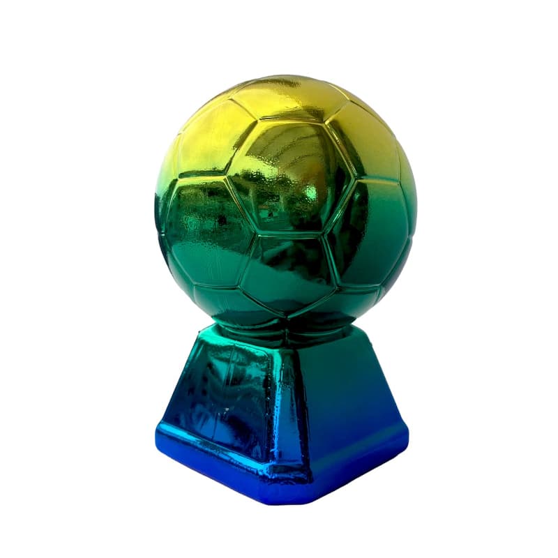 Troféu Decorativo Bola Metalizado Dourado - Ideal para Premiações e Decoração
