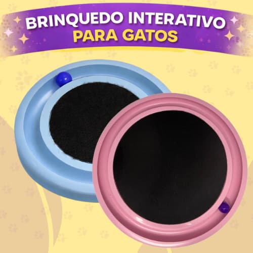 Arranhador para Gatos Redondo com Bolinha Interativo Relax Antiestresse Brinquedos para Gatos