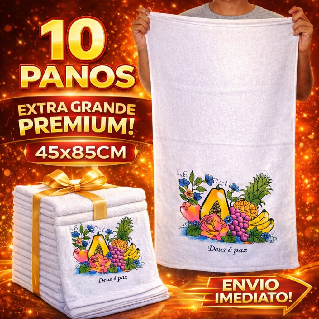 Kit Pano de Prato Grande Algodão 100% Para Cozinha Copa Estampado Com Bainha