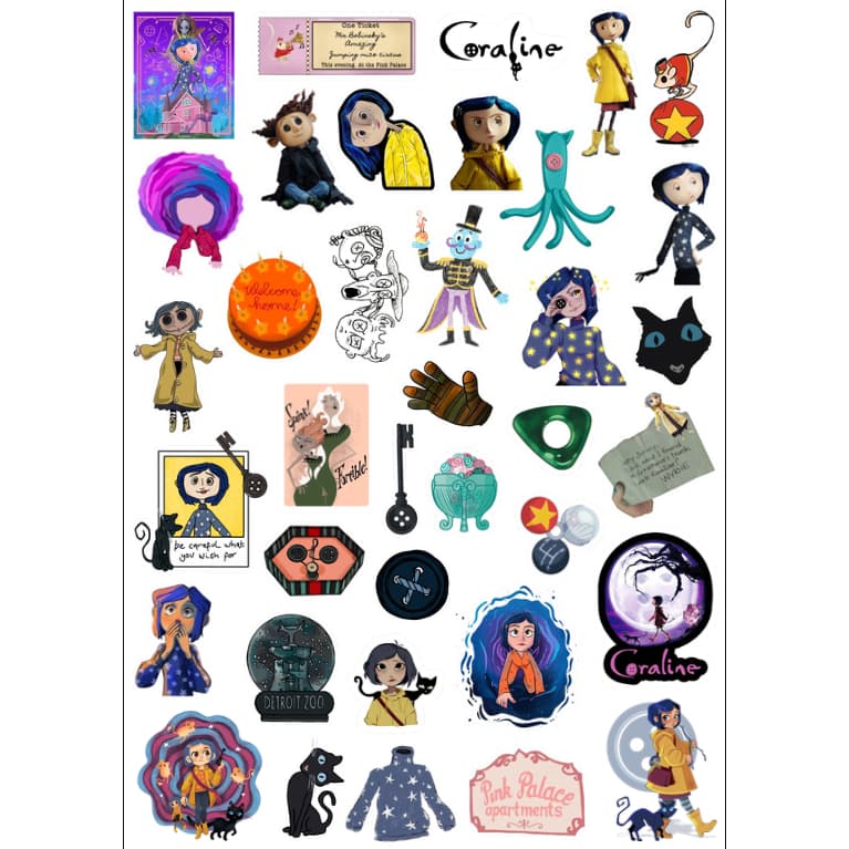 Adesivos Stickers Coraline