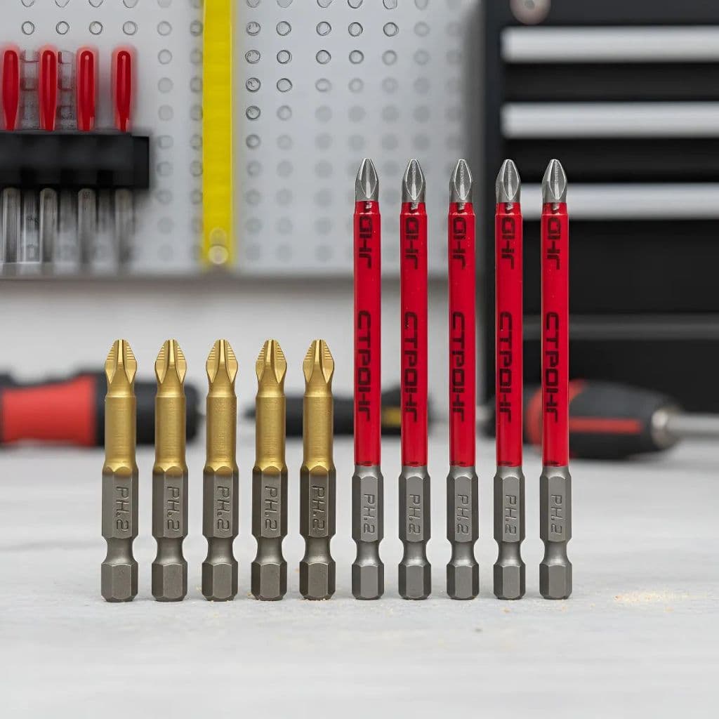Ponta Bits Ph2 70mm + 90mm Ponteira Aço Titânio Magnética Parafusadeira Kit 10 Peças Ctpohr