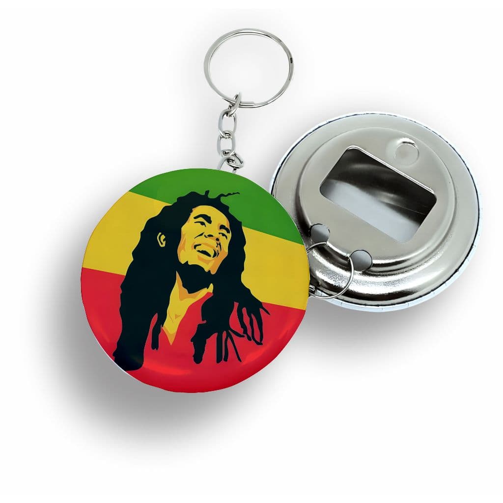 Chaveiro com abridor de garrafa Bob Marley