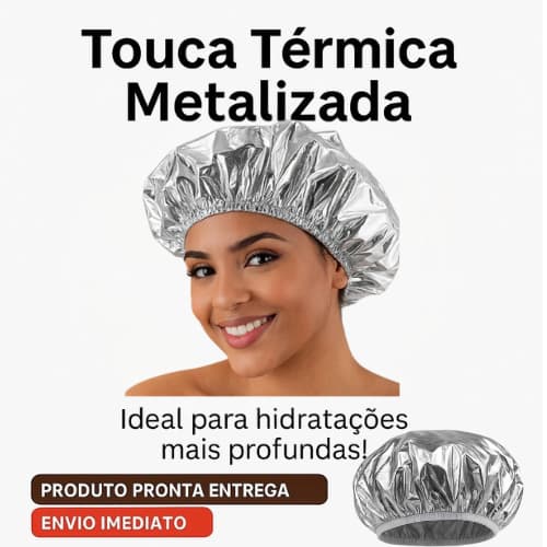 Touca Térmica Metalizada Alumínio Kit 1/2/3 ou 4 Unidades para Hidratação Capilar – Tratamento Rápido e Eficiente