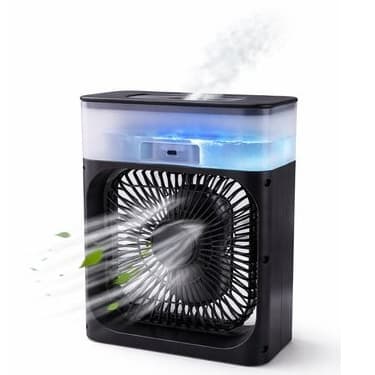 Ventilador Climatizador Umidificador Portátil USB Silencioso Escritório Quarto Sala Preto