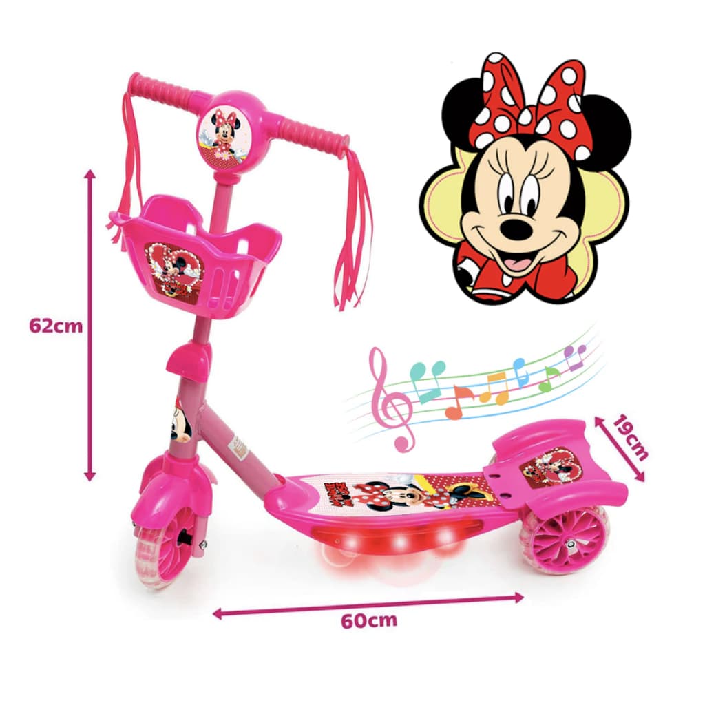 Patinete Infantil Meninas De 3 Rodas Com LED Minnie Patinete De Meninos