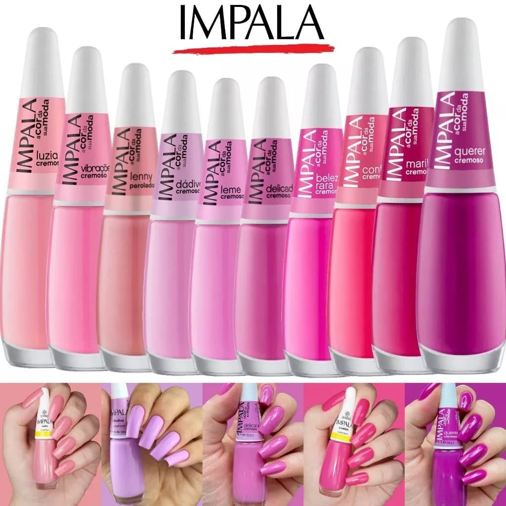 KIT DE 10 UNI ESMALTES IMPALA TONS ROSA