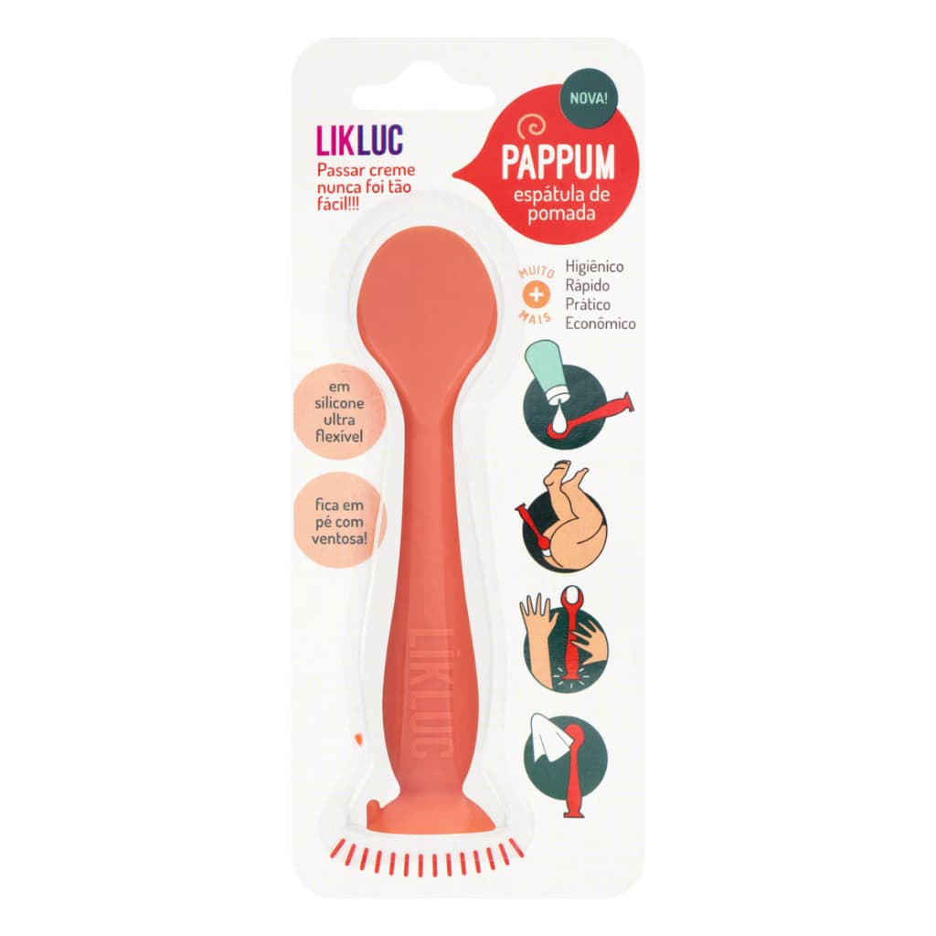Espátula para aplicação de pomada | Assaduras Bebê | Aplicador Silicone Pappum | Likluc