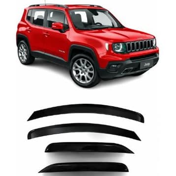 Calha Defletor de Chuva Jeep Renegade 2015 a 2025 4 Portas Acrílico Fumê Ecoflex