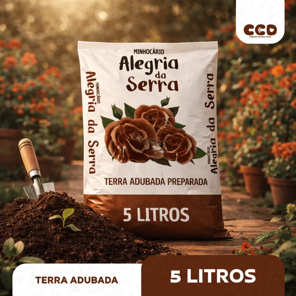 Terra Adubada Orgânica Alegria da Serra 5L/3KG