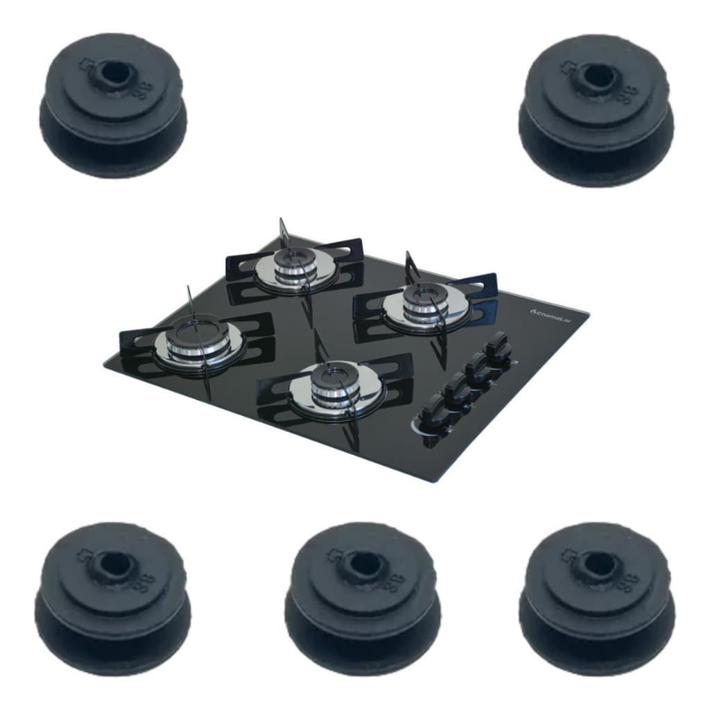 Kit 5 Anel Vedação Borracha Botão Registro Fogão Cooktop