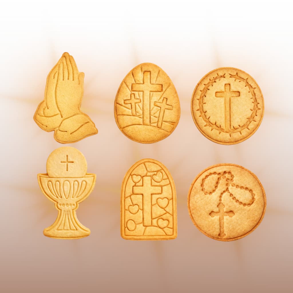 Kit 6 Cortadores de Biscoito Páscoa Religiosa Moldes Tema Cristão Alta Qualidade Gourmet Artesanal