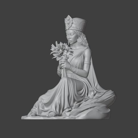 Miniatura 3D de Oxum ( modelo 6 ) SEM PINTURA - Para Terrários, Velas, Altar e Decoração