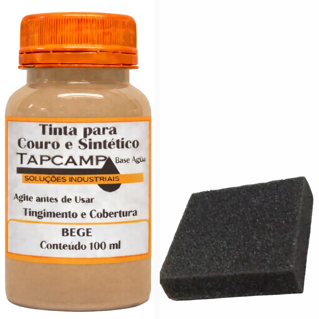 Tinta Couro bege Semi Brilho Restaura Sapato Bota banco de carro pneu 100ml