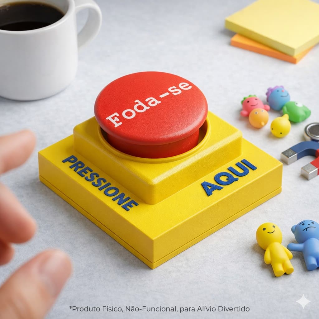 Botão Anti-Stress “Foda-se” – Decoração Divertida para Mesa | Presente Criativo e Engraçado