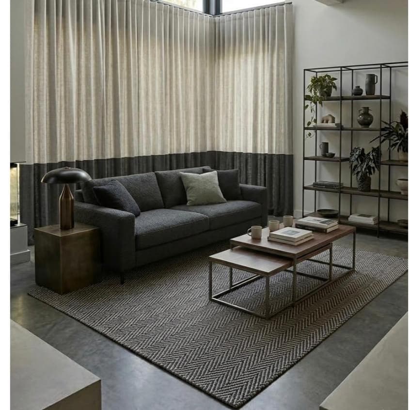 Tapete Grande 1,40x2,00 Antiderrapante ZigZag Algodão Macio Lavável Sala Quarto Decoração