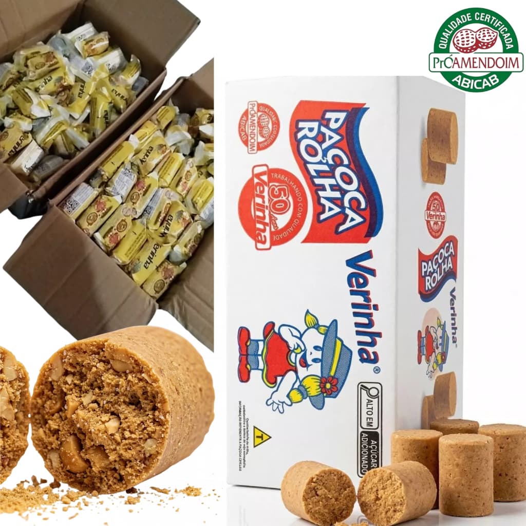 Paçoca Rolha 100un embaladas Doce de Amendoim Paçoquinha para lembrancinha atacado aniversário