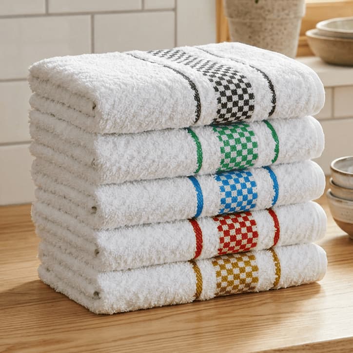 Kit 5 Panos de Prato 100%Algodão 65x44cm Xadrez Premium Design Moderno