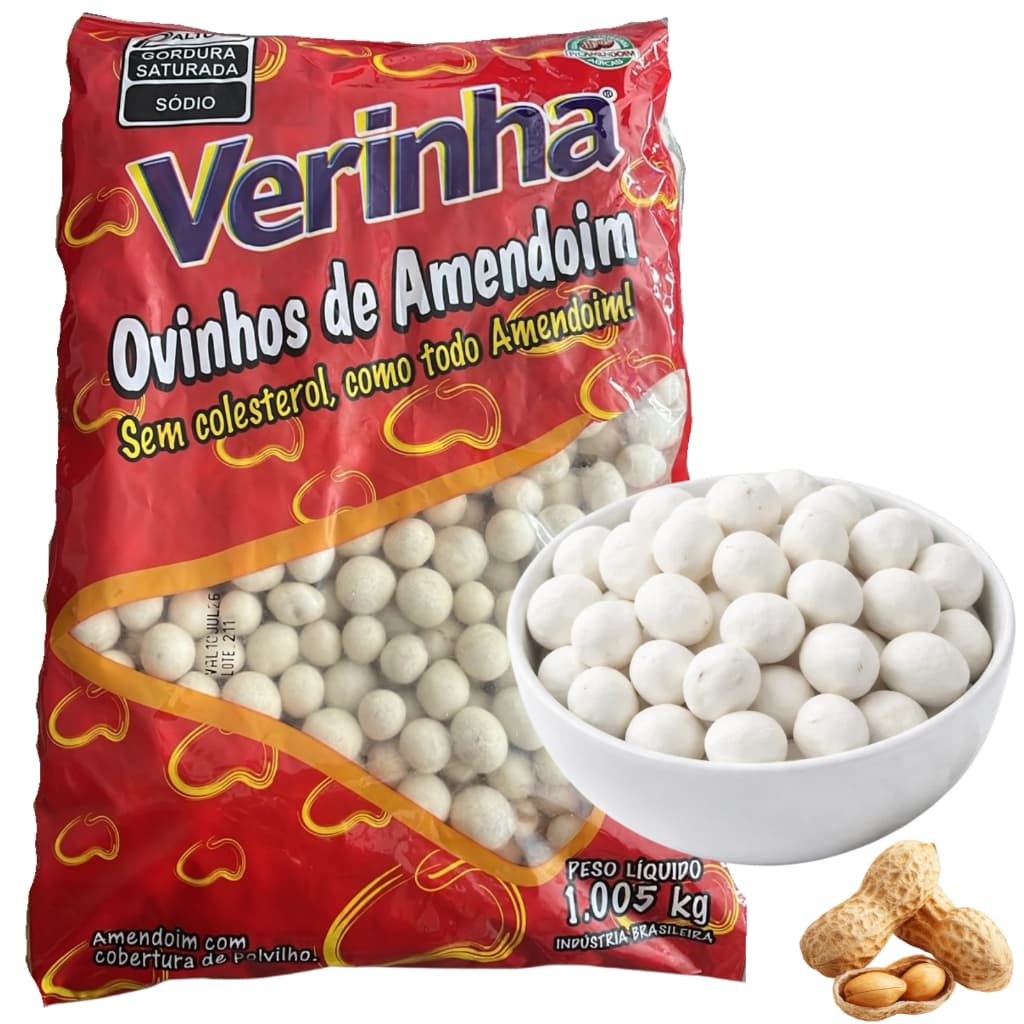 Ovinhos de Amendoim 1kg Snacks de polvilho Crocante Salgadinho Festas Eventos lembrancinha